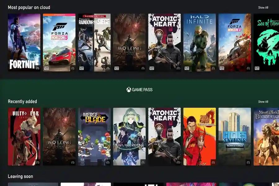 popular xbox cloud games