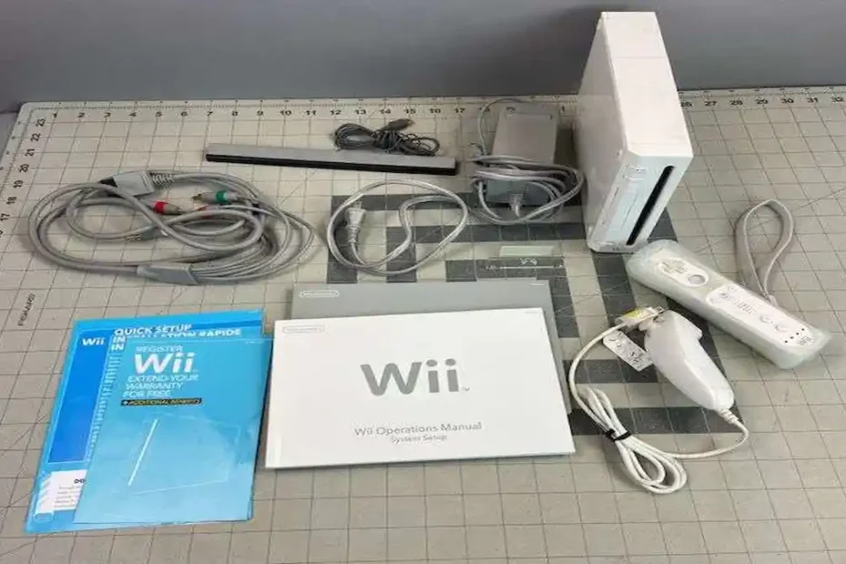 wii console game with accessories